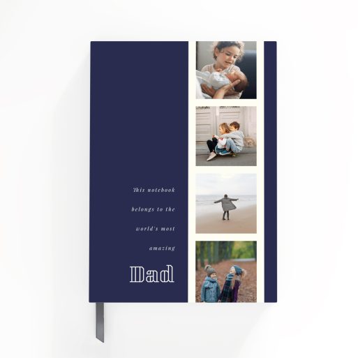 Portrait orientation personalised notebook design by Utterly Printable with photos, ideal for gifts.