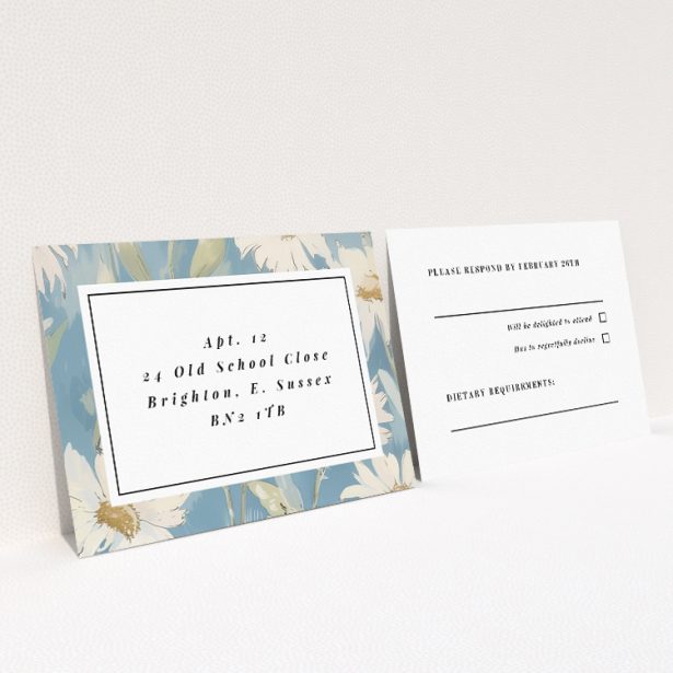 Daisyfield Elegance RSVP Cards - Serene Meadow Wedding Response Cards. This is a view of the back