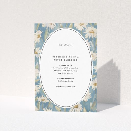 Serene Daisyfield Elegance Wedding Order of Service Booklet. This is a view of the front