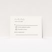 RSVP card from the Dandelion Whispers suite with delicate dandelion motif on soft grey background. This is a view of the front