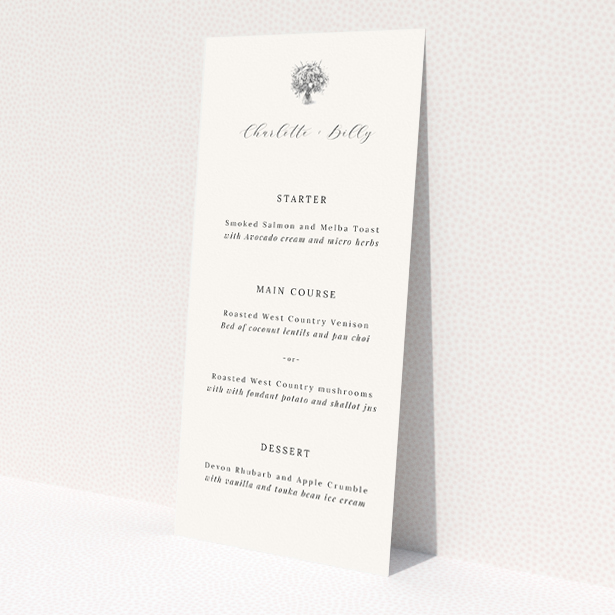 Dandelion Whispers Wedding Menu Template - Modern Elegance with Delicate Motifs. This is a view of the front