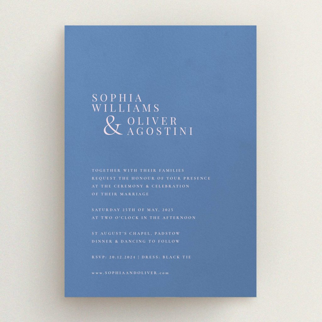 Daylight Script in Personalised Wedding Invitation Cards