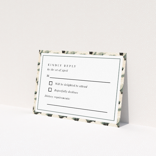 Deco Wave Elegance RSVP Card - Vintage Art Deco Wedding Response Card. This is a view of the front