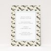 Art Deco Wave Elegance Wedding Invitation - Cream and Soft Black Palette. This is a view of the front