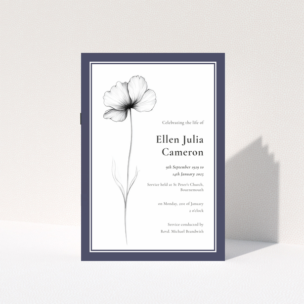 Elegant floral-themed funeral order of service program with one image.
