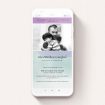 A digital funeral invite called "Watercolour Backing". It is a smartphone screen sized invite in a portrait orientation. It is a photographic digital funeral invite with room for 1 photo. "Watercolour Backing" is available as a flat invite, with tones of blue, green and purple.