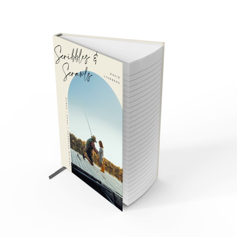 Premium portrait notebook cover design with one photo, by Utterly Printable.