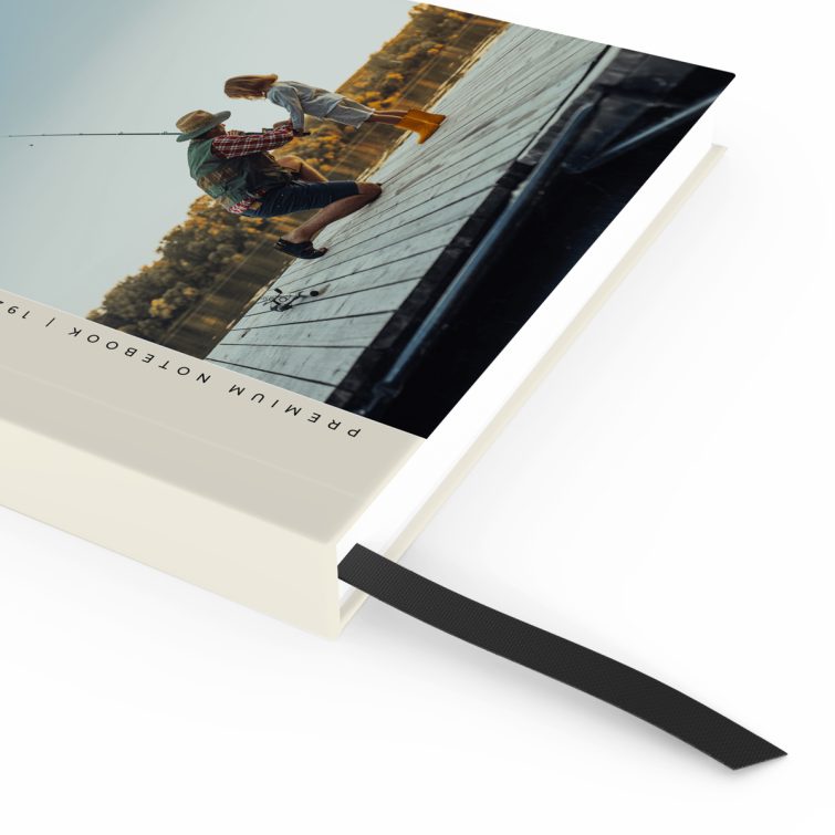 Premium portrait notebook cover design with one photo, by Utterly Printable.