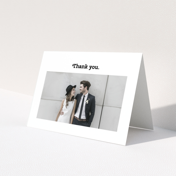 Wedding thank you card design with one photo