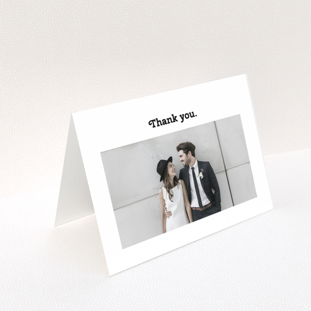 Wedding thank you card design with one photo