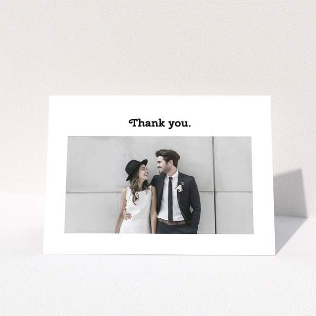 Wedding thank you card design with one photo