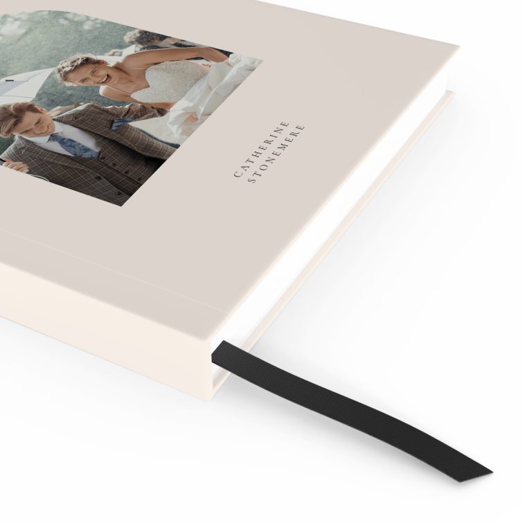 Customisable wedding notebook design with one photo on the cover by Utterly Printable.