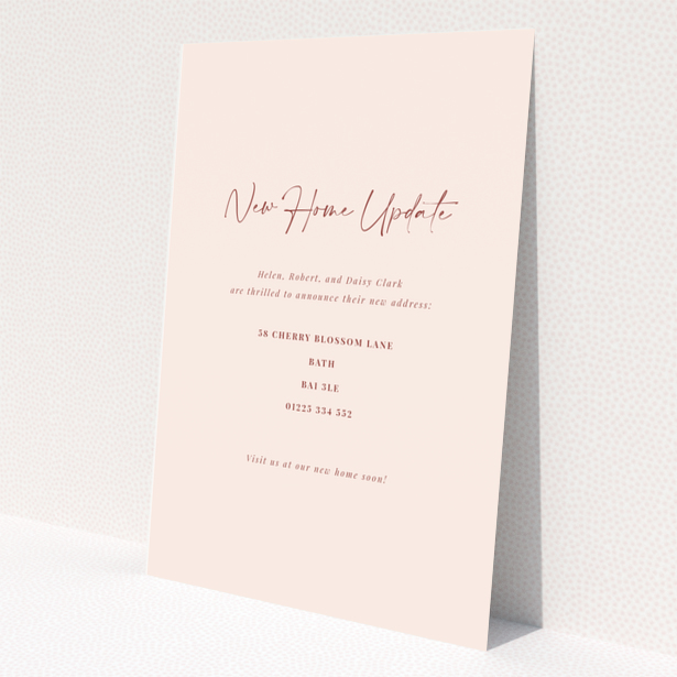 Change of address card with elegant design and handwritten text and no photos