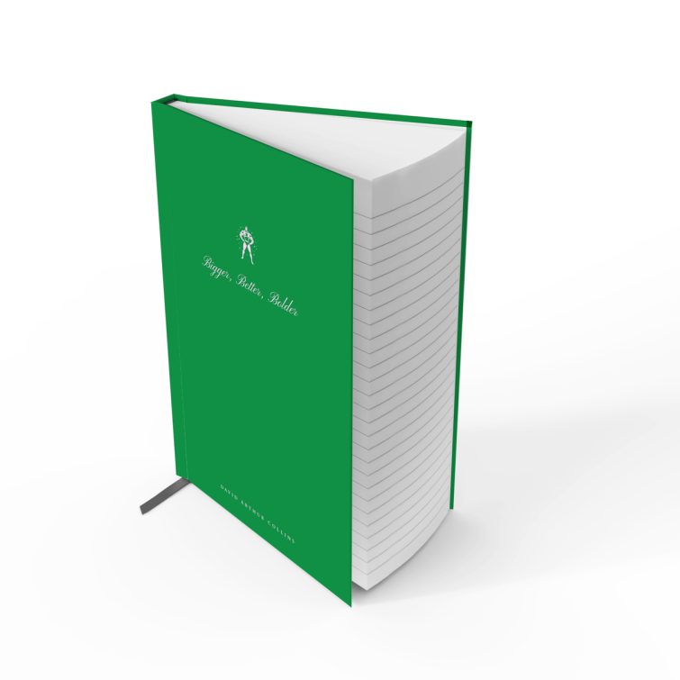 Green notebook cover design with one illustrative graphic on front, featuring personalised text options and Utterly Printable branding.