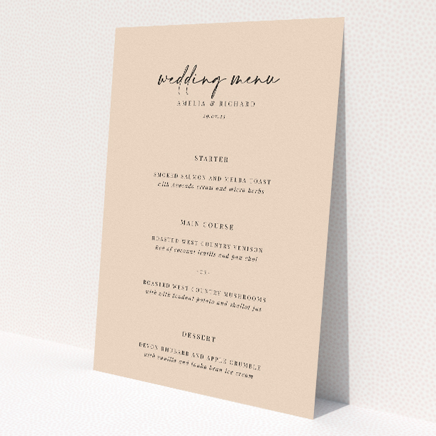 Enchanting Botanical Border wedding menu template with intricate botanical illustrations, inspired by the timeless allure of traditional English gardens, adding a stunning touch to your stationery suite This image shows the front and back sides together