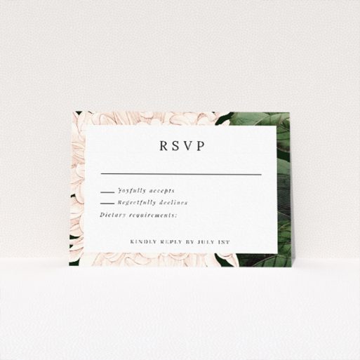 Engraved Elegance RSVP Cards - Timeless Botanical Wedding Response Cards. This is a view of the front