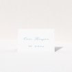 Engraved Swirl place cards table template - subtle, intricate swirl motif in soft blue on white for timeless sophistication. This is a view of the front