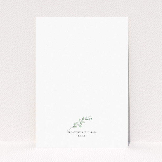 Eucalyptus Bloom Wedding Invitation - Delicate Watercolour Eucalyptus Leaves. This image shows the front and back sides together