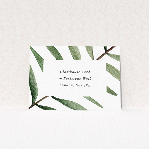Elegant Eucalyptus Swirls RSVP Card - Wedding Stationery by Utterly Printable. This is a view of the back
