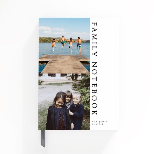 Family notebook design with two photos on the cover from Utterly Printable.