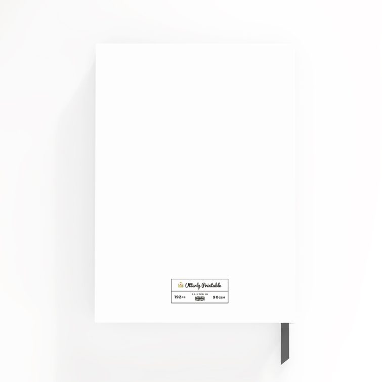 Portrait notebook design featuring a single photograph on the cover.