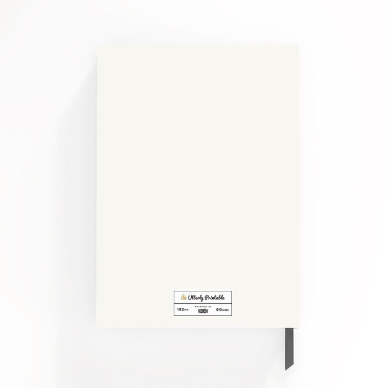 Portrait notebook design with one photo on the front cover, created by Utterly Printable, ideal for personalised printing products.