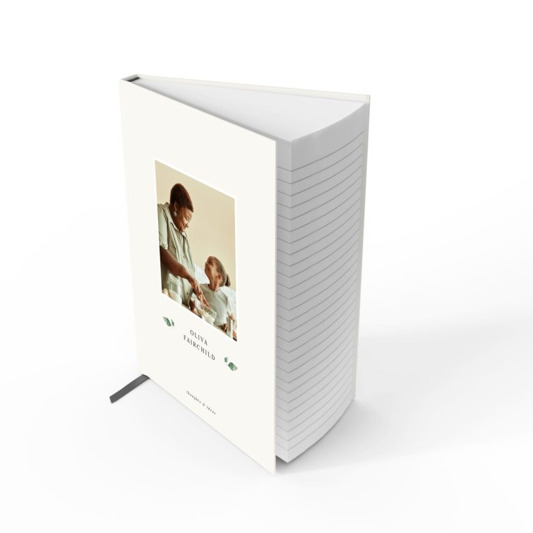 Portrait notebook design with one photo on the front cover, created by Utterly Printable, ideal for personalised printing products.