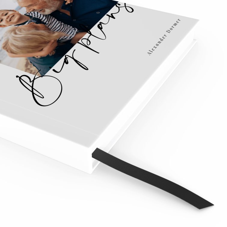 Personalised portrait notebook cover design with one photo for Utterly Printable.