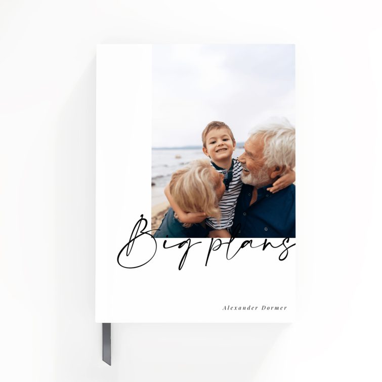 Personalised portrait notebook cover design with one photo for Utterly Printable.