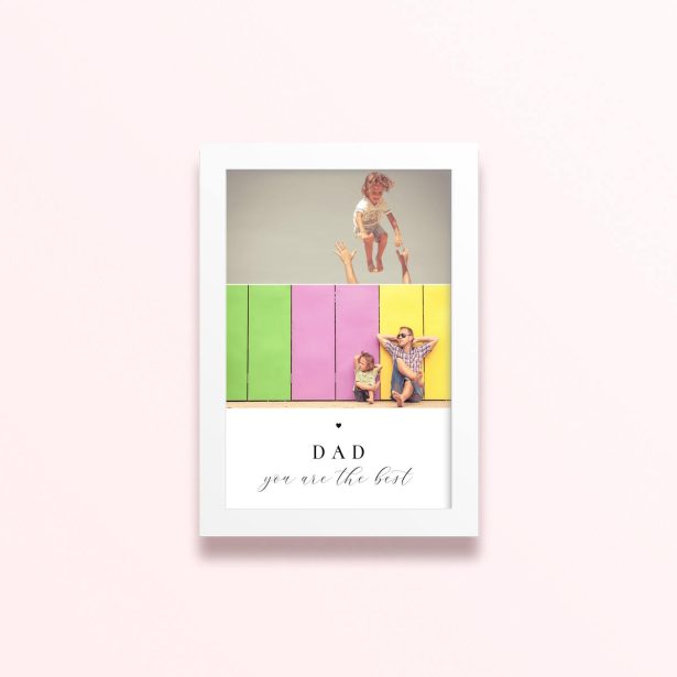 Simple framed prints designs with two photos celebrating dad