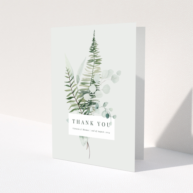 Wedding thank you card with botanical design and no photos