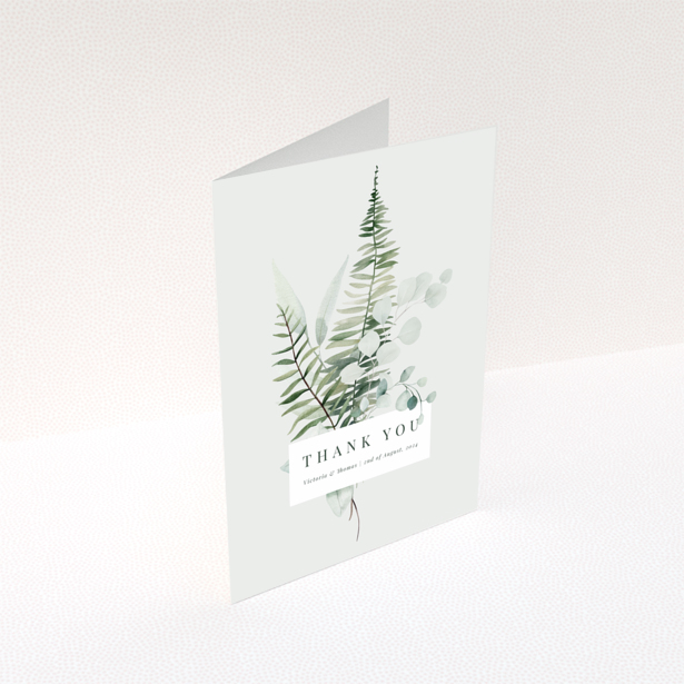 Wedding thank you card with botanical design and no photos