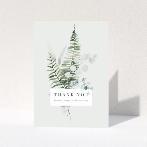 Wedding thank you card with botanical design and no photos