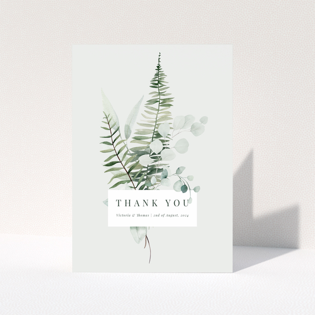 Wedding thank you card with botanical design and no photos