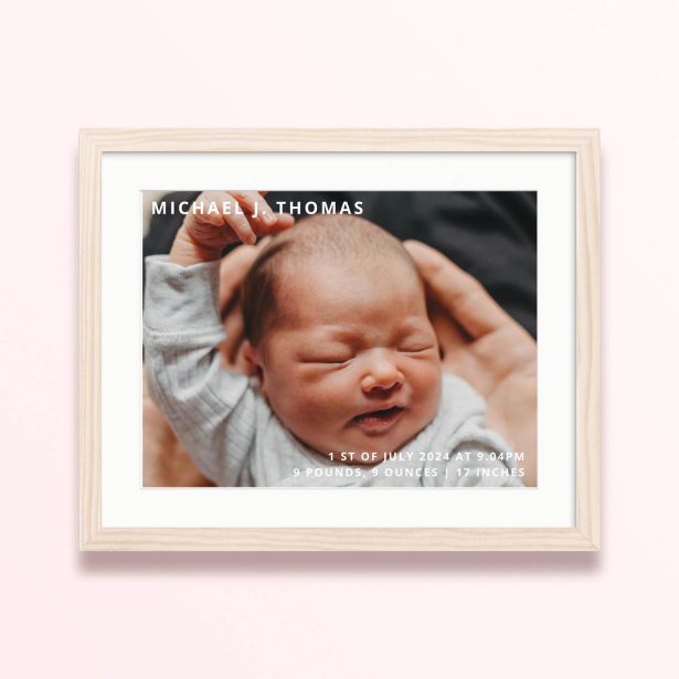 first glimpse framed mounted photo print sweet baby design 400x300 landscape wood - First Glimpse