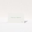 Fitzrovia Script suite place card template with clean lines, flowing script typeface, and subtle sage green accents, embodying timeless elegance with a modern touch This is a view of the front