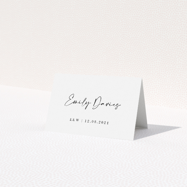Fitzrovia Script Place Cards - Elegant Wedding Place Card Template with Personalised Names. This is a third view of the front