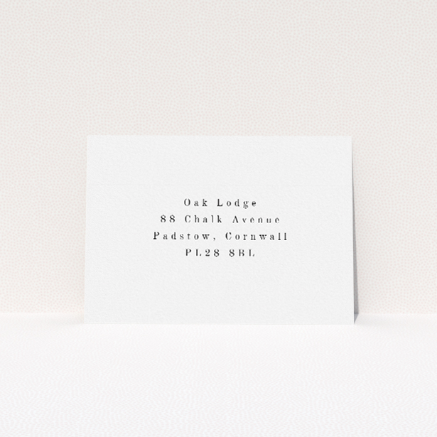 RSVP card from the Fitzrovia Script wedding stationery suite - timeless elegance with clean white background and sophisticated typography, balancing tradition and contemporary style. This is a view of the back