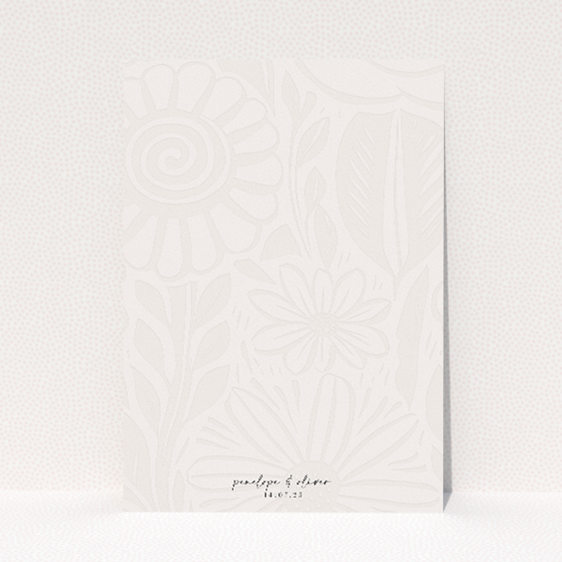Floral Behind wedding information insert card by Utterly Printable. This image shows the front and back sides together