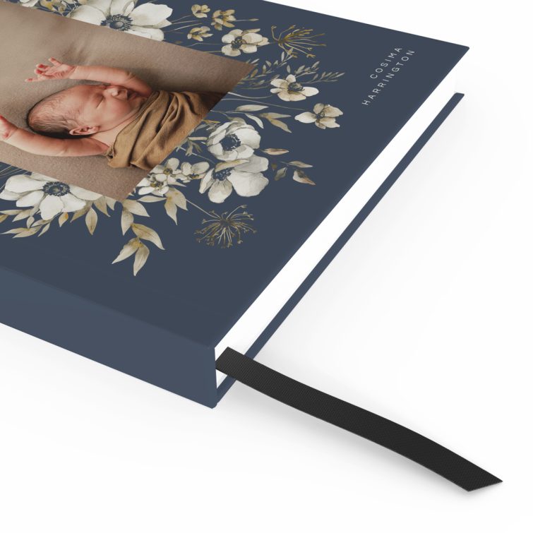 Floral notebook cover design with one photo for customisation by Utterly Printable.