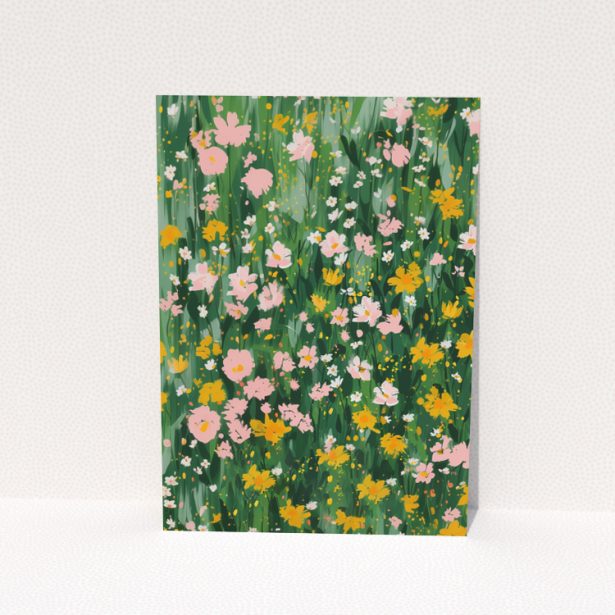 Change of address card design with floral illustration - Portrait