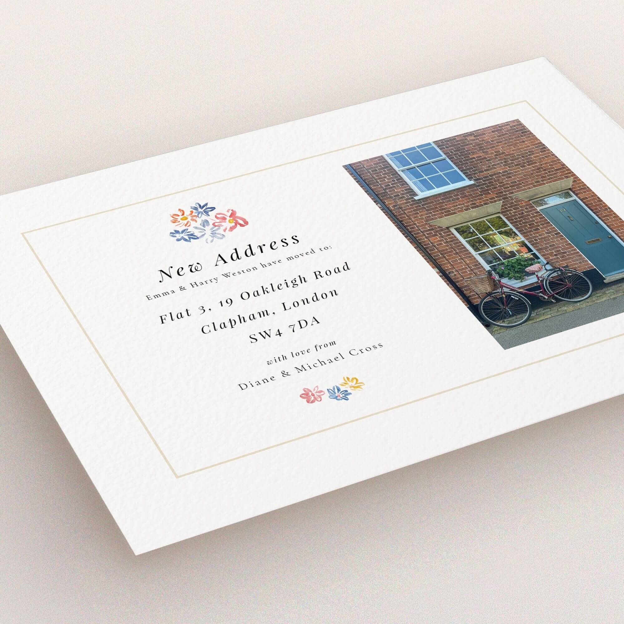 Floral Frame Address in Change of Address cards