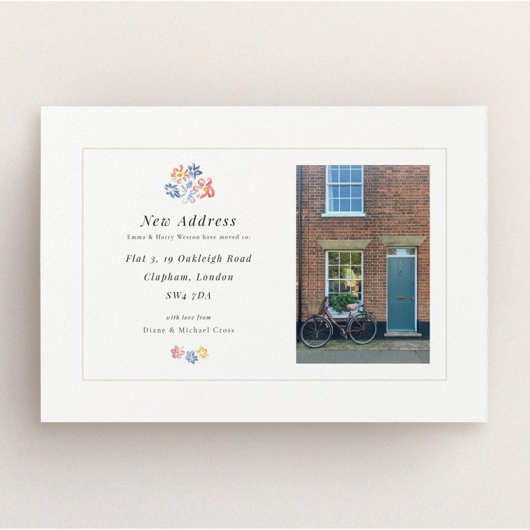 Floral Frame Address in Change of Address cards