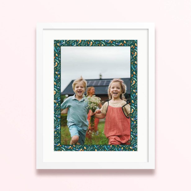 floral frame delight framed mounted kids photo joyful vibe 400x300 portrait white - Floral Frame Delight