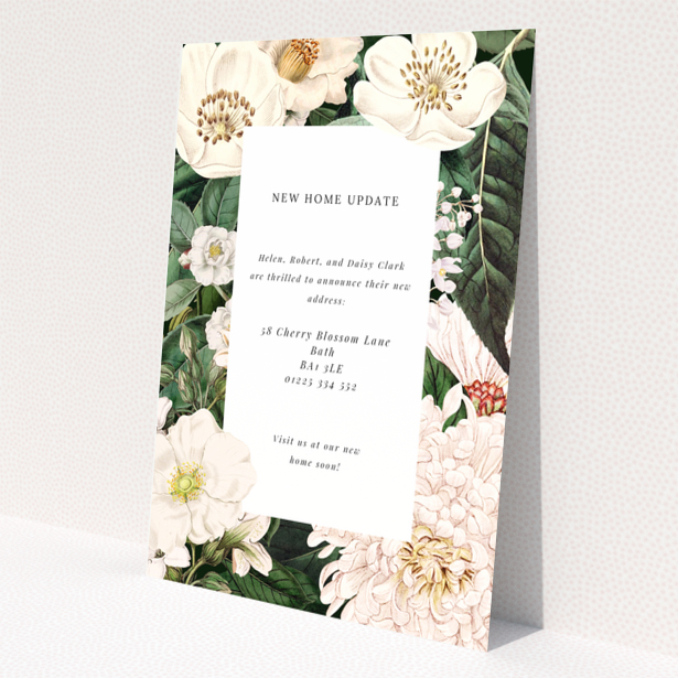 Floral change of address card with elegant design and no photos