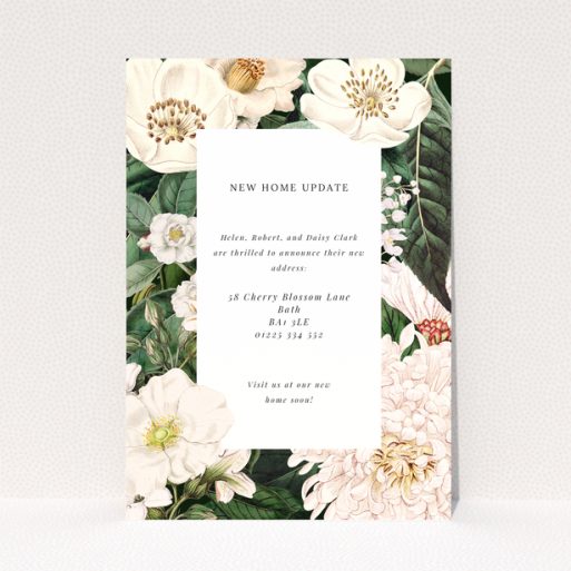 Floral change of address card with elegant design and no photos