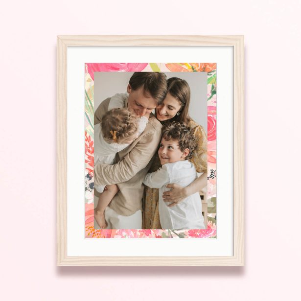 floral framed harmony photo print family vibrant 400x300 portrait wood - Floral Framed Harmony