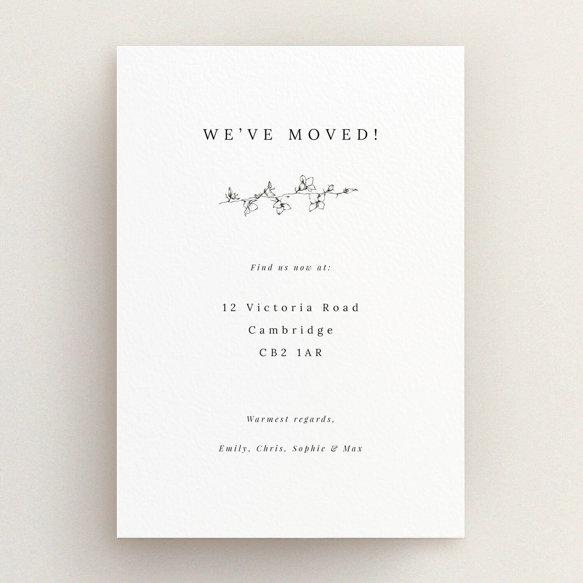 Floral Greetings in Change of Address cards
