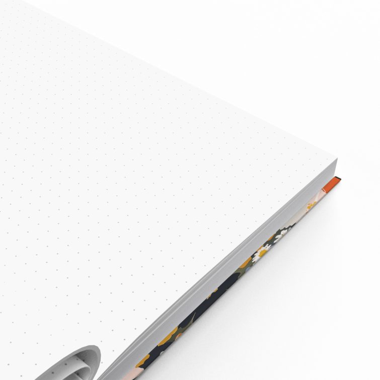 Floral design notebook cover with vibrant colours and no photos, ideal for personalised printed products by Utterly Printable.