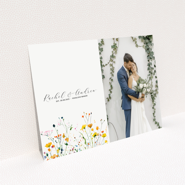 Landscape design for wedding thank you card reverse side with no photos